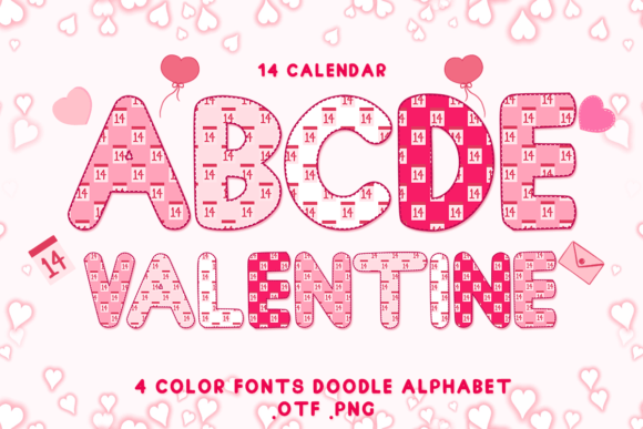 14 Calendar: Adorable Color Fonts for Creative Design