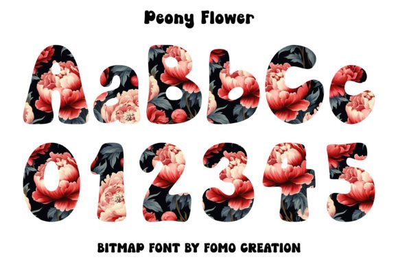 Peony Flower: Elevate Designs with Vibrant Color Fonts
