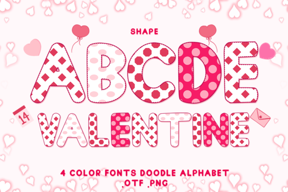 Shape Your Designs with Adorable Color Fonts for Valentine's Day